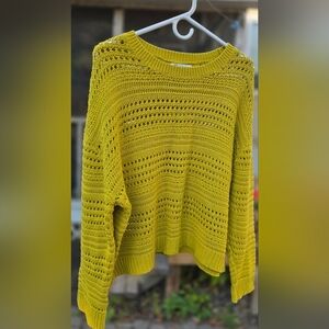 100% Cotton, Yellow, Loose Knit, Boxy Sweater. XXL. Excellrnt Condition.